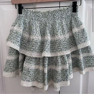 Aerie lace-tiered ruffle skirt